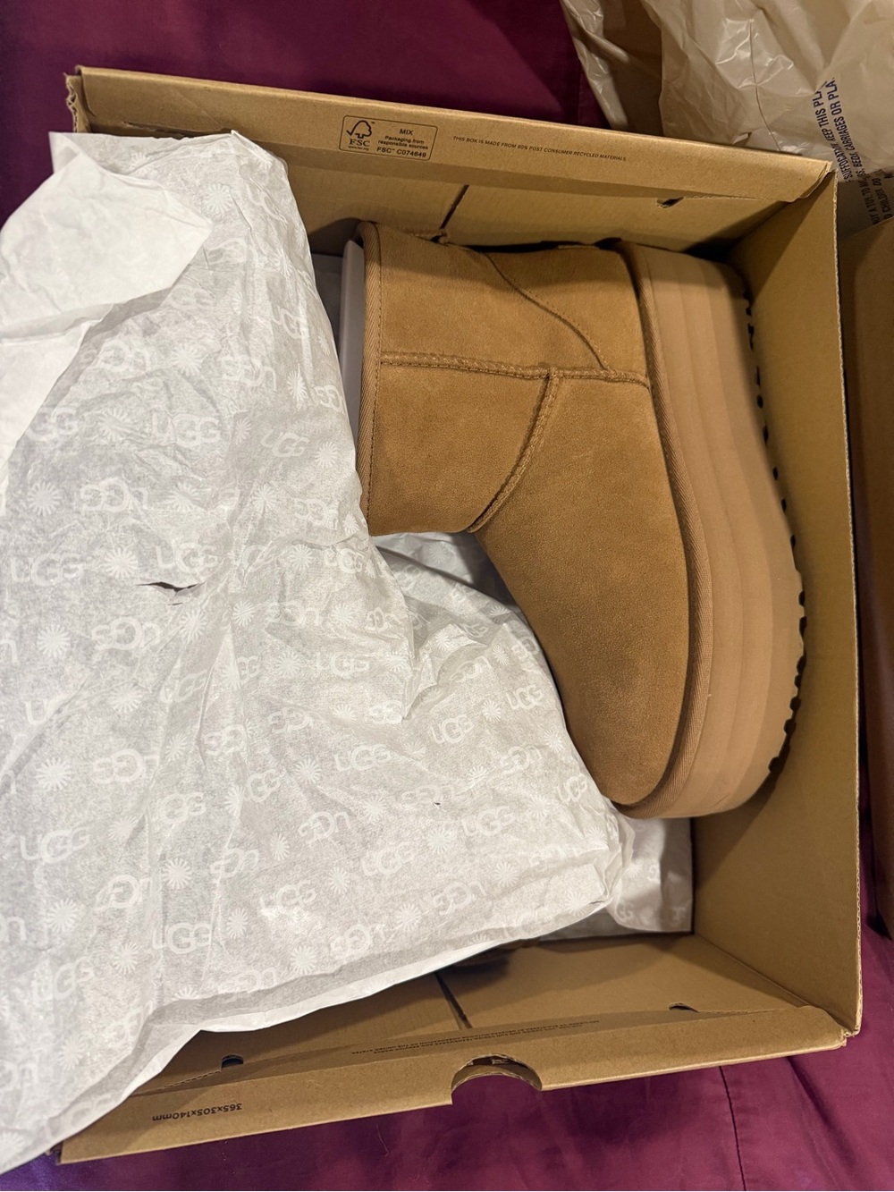 UGG Platform Mini Boot - Chestnut Suede